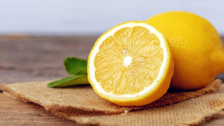 Lemon sliced in half