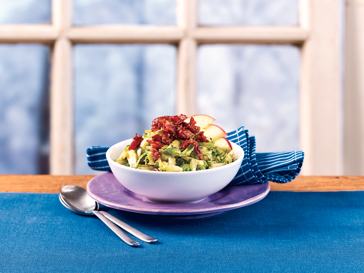 Warm Bacon-Kissed Brussels Sprouts Slaw recipe