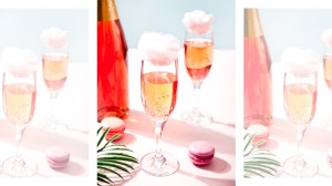 Cotton candy champagne cocktail
