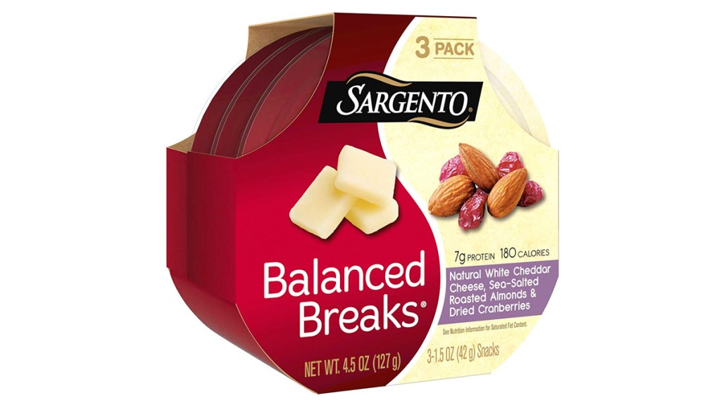 Sargento Balanced Breaks Snack Pack with White Cheddar, Almonds, and  Cranberries 1.5 oz. - 12/Case