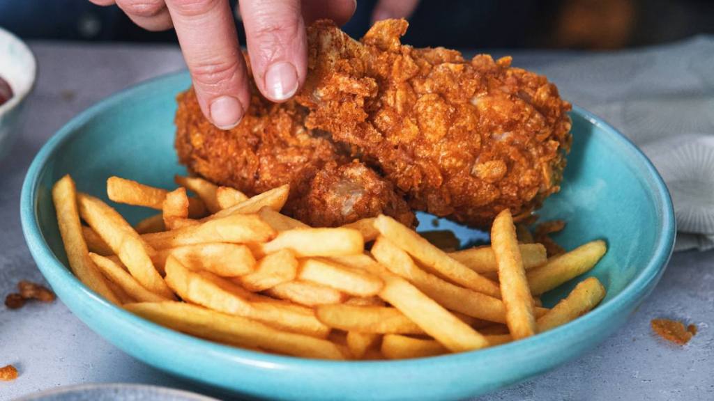 what to eat on ozempic: Crispy Fried Chicken with French Fries