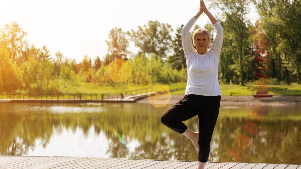 woman doing tree pose