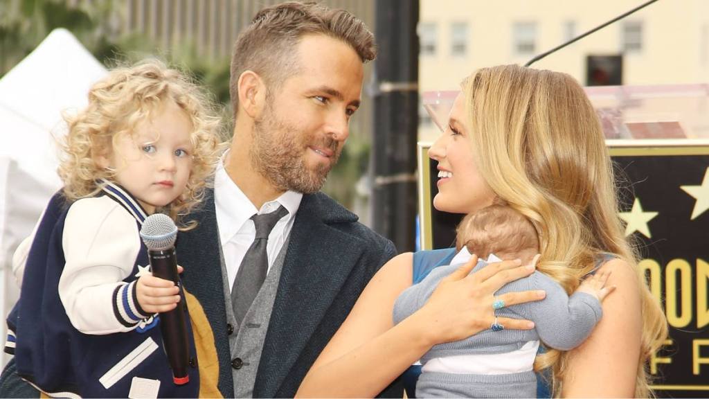 ryan reynolds quotes on fatherhood: Ryan Reynolds and Blake Lively with their, children in 2016