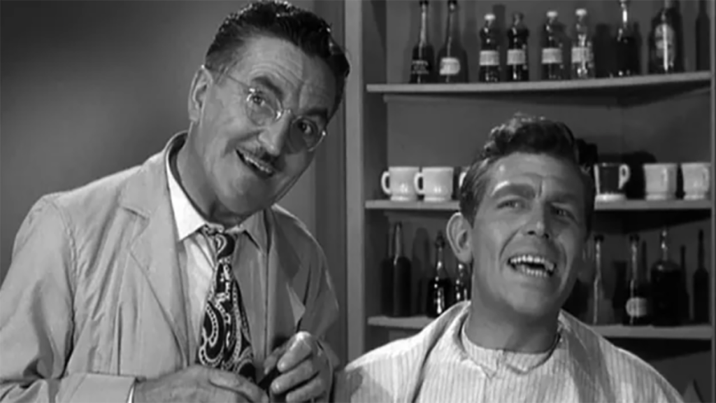 Howard McNear and Andy Griffith, 1961: Floyd the Barber