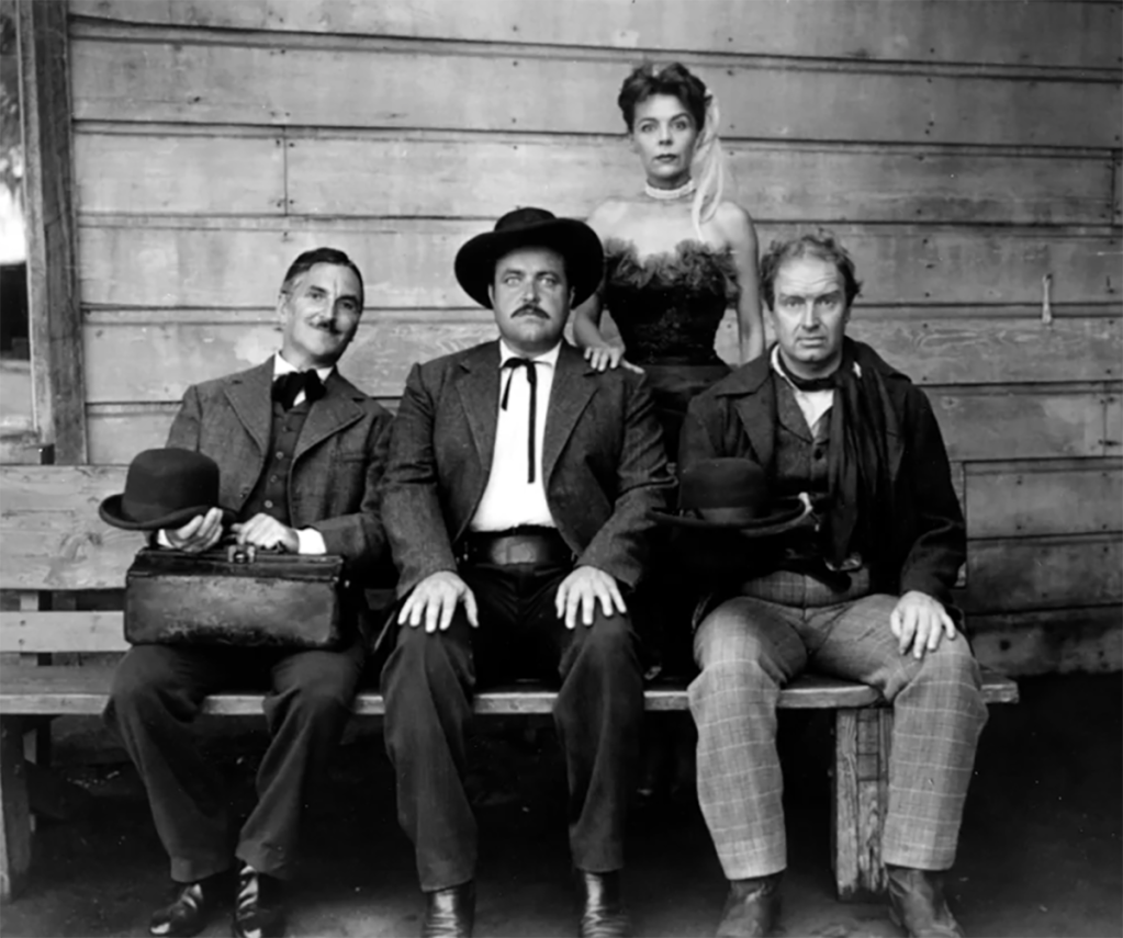 The cast of radio's Gunsmoke, the actors dressed in character, 1952