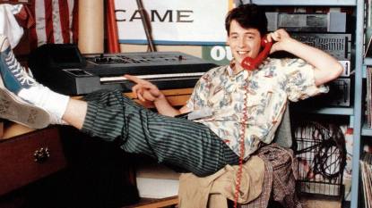 boy on the phone with feet up; ferris bueller's day off