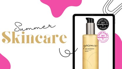 An image with Epionce skincare product and text that reads 'Summer Skincare.'