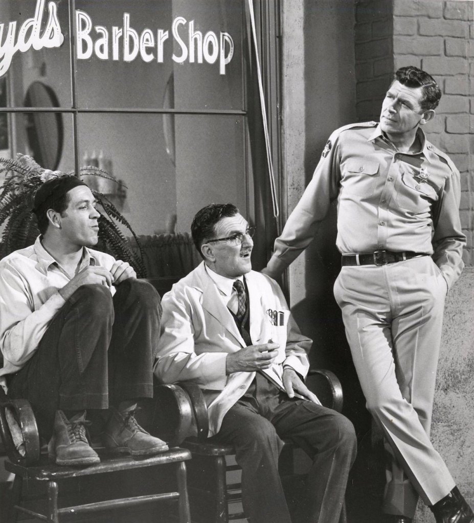 George Lindsey, Howard McNear and Andy Griffith, 1961