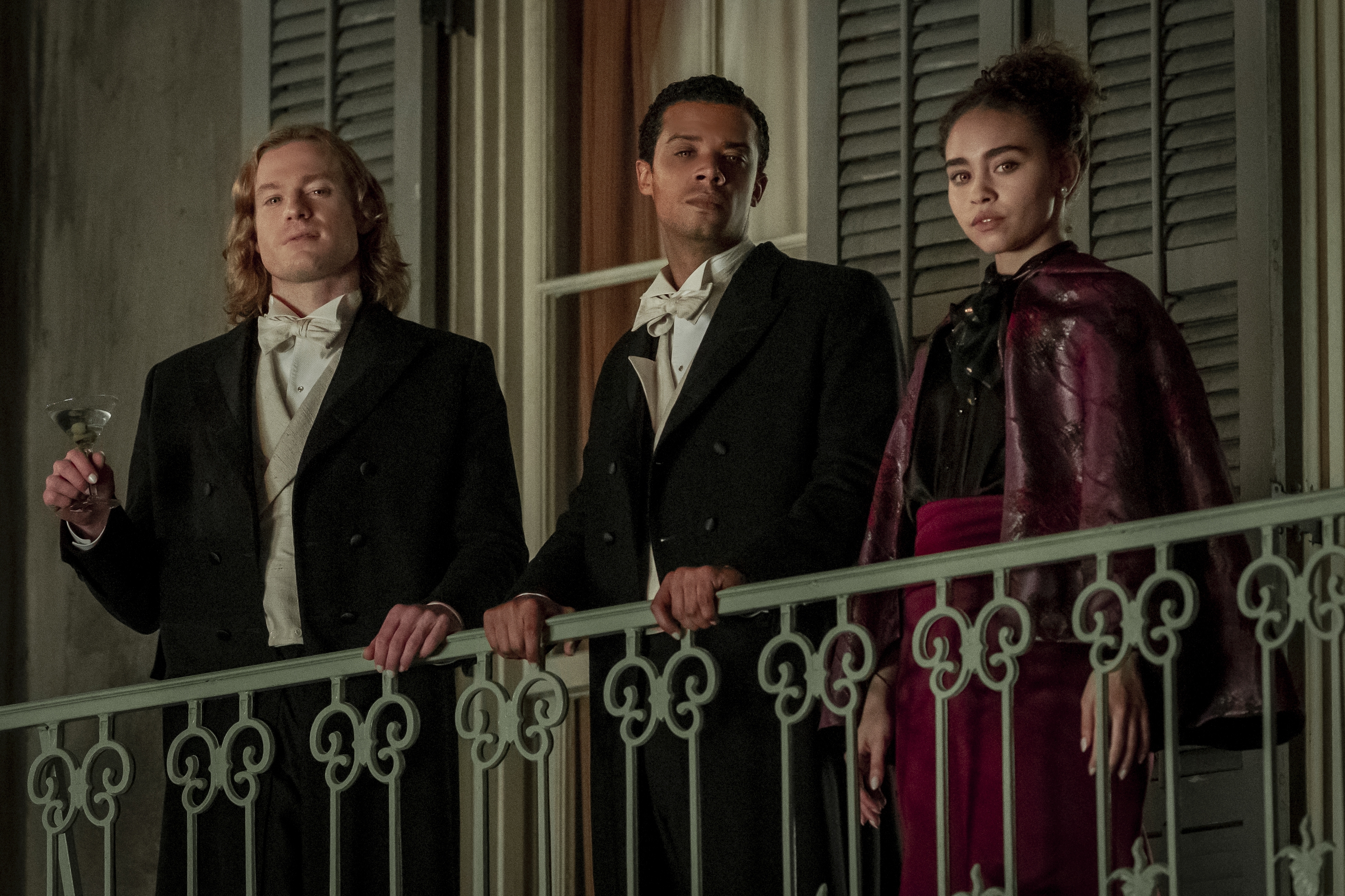 Sam Reid, Jacob Anderson and Bailey Bass in 'Interview with the Vampire'