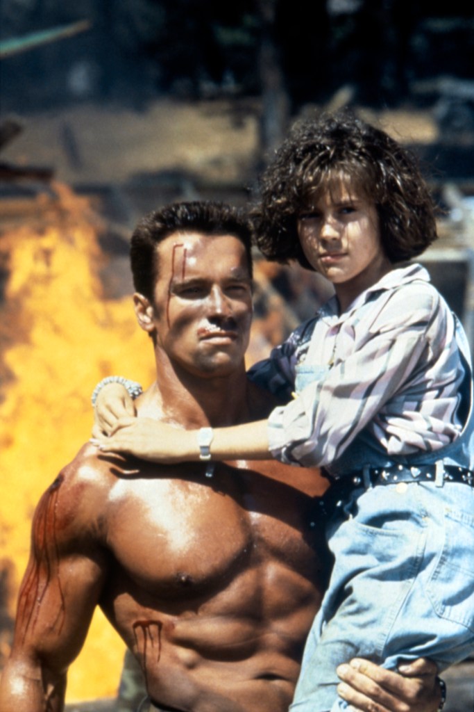 Alyssa Milano and Arnold Schwarzenegger in 'Commando' 1985