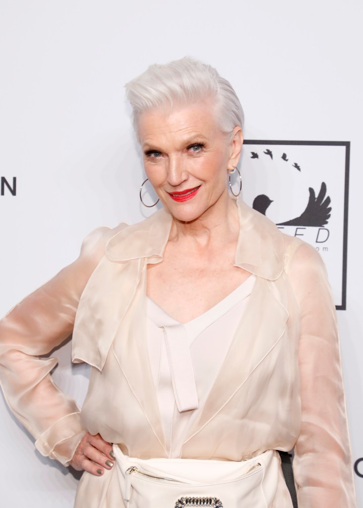 Maye Musk with a pompadour, one of the most flattering updo hairstyles